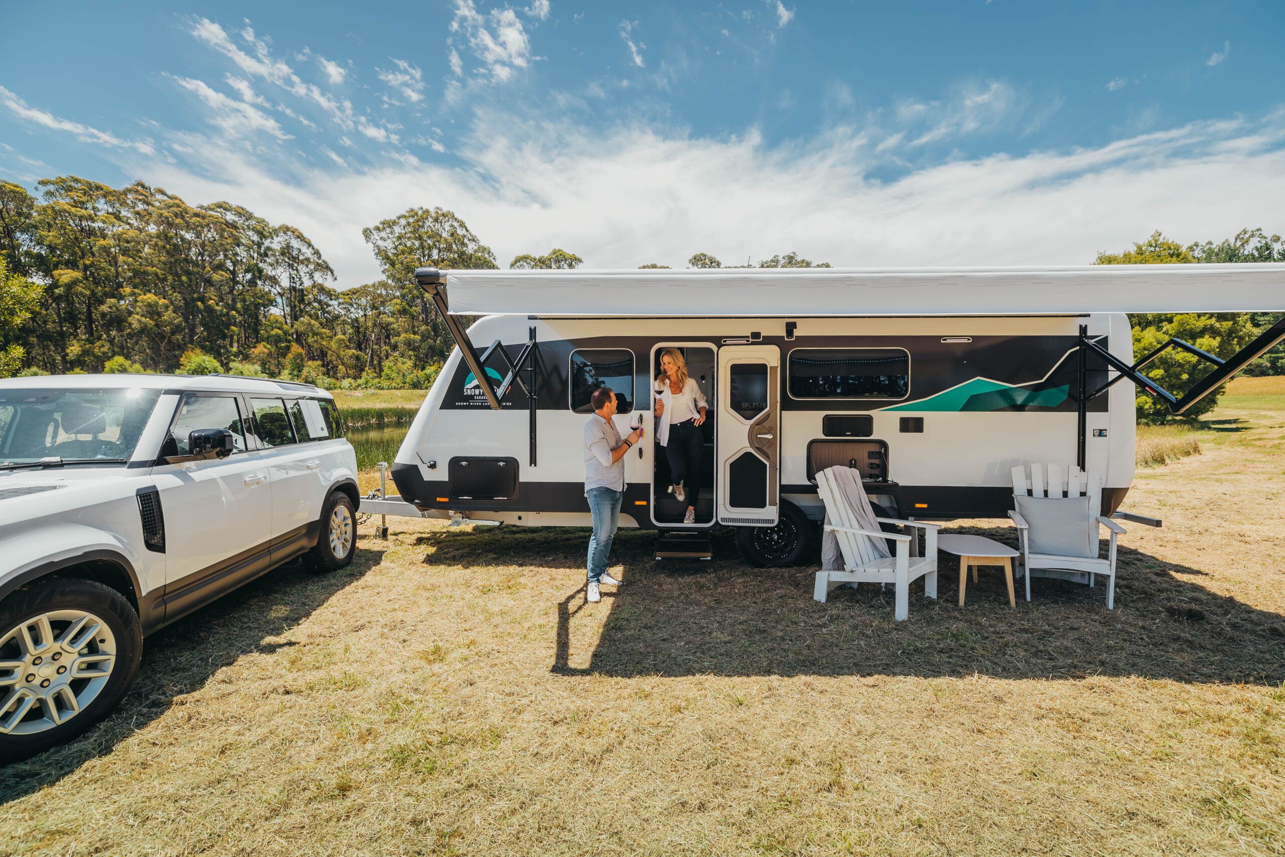 Exterior detail of a Snowy River luxury caravan