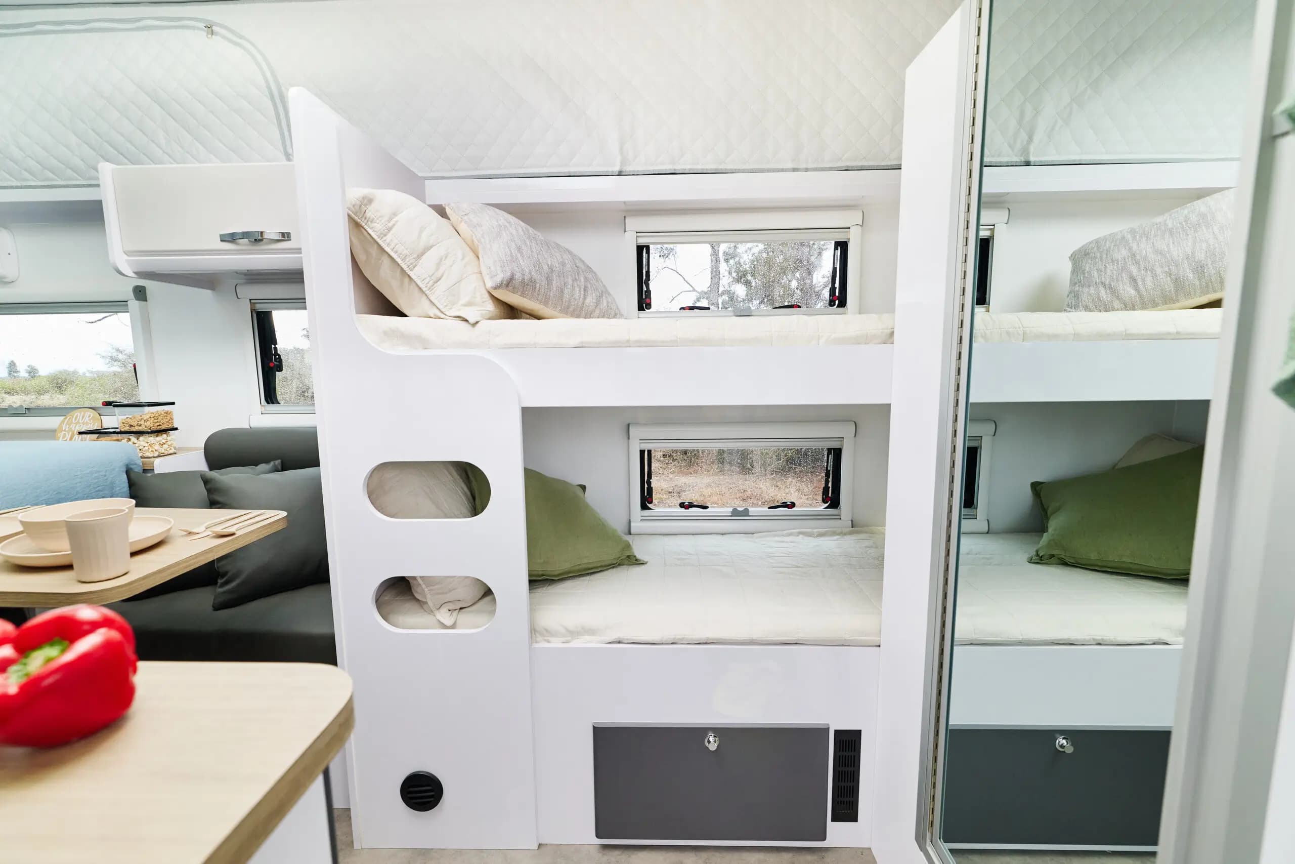 Family caravan bunk bed interior